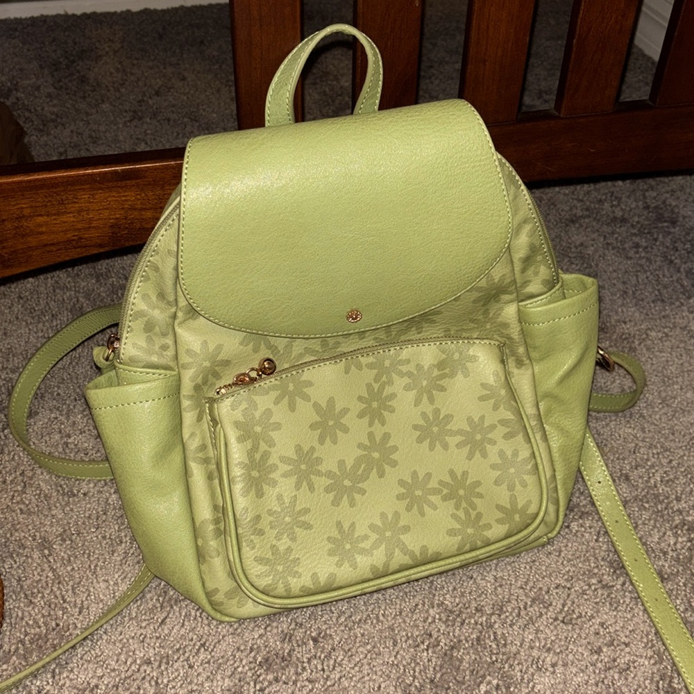 Lauren Conrad green floral backpack